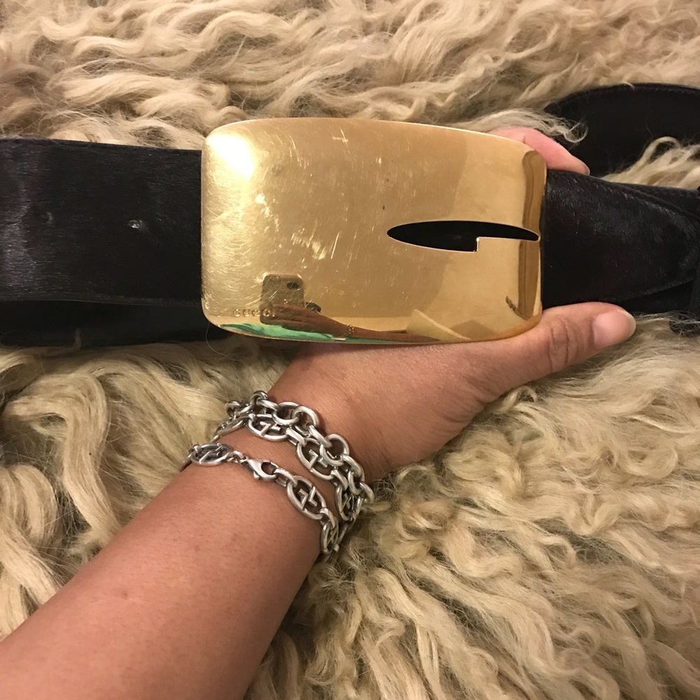 Gucci pony hair belt